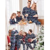 Ekouaer Family Christmas Pajamas Matching Sets Holiday Couple Pjs Sleepwear(Christmas Santa on Navy)