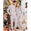 Ekouaer Family Christmas Pajamas Matching Sets Holiday Couple Pjs Sleepwear(Christmas Snowflake on White)