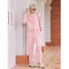 Ekouaer Pajama Sets Women 2 Piece Long Sleeve Sleepwear Cozy Pjs Loungewear(Pink)