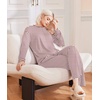 Ekouaer Pajama Sets Women 2 Piece Long Sleeve Sleepwear Cozy Pjs Loungewear(Red Striped)