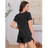 Ekouaer Womens Pajama Sets 2 Piece Soft Sleepwear Summer Lounge Sets S-XXL(Black Leopard Print)