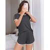 Ekouaer Womens Pajama Sets 2 Piece Soft Sleepwear Summer Lounge Sets S-XXL(Dark Grey)