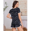 Ekouaer Womens Pajama Sets 2 Piece Soft Sleepwear Summer Lounge Sets S-XXL(Moon and Star)