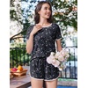 Ekouaer Womens Pajama Sets 2 Piece Soft Sleepwear Summer Lounge Sets S-XXL(Moon and Star)
