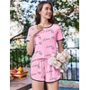 Ekouaer Womens Pajama Sets 2 Piece Soft Sleepwear Summer Lounge Sets S-XXL(Pink – Heart and Love)