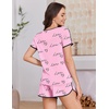 Ekouaer Womens Pajama Sets 2 Piece Soft Sleepwear Summer Lounge Sets S-XXL(Pink – Heart and Love)