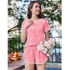 Ekouaer Womens Pajama Sets 2 Piece Soft Sleepwear Summer Lounge Sets S-XXL(Pink Leopard)