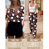 Ekouaer Women’s Satin Silky Pajama Set 2 Piece V Neck Silk Pjs with Pocket(Black Christmas)