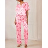 Ekouaer Women’s Satin Silky Pajama Set 2 Piece V Neck Silk Pjs with Pocket(Bow)
