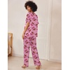 Ekouaer Women’s Satin Silky Pajama Set 2 Piece V Neck Silk Pjs with Pocket(Pink Gingerbread)