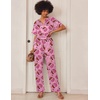 Ekouaer Women’s Satin Silky Pajama Set 2 Piece V Neck Silk Pjs with Pocket(Pink Gingerbread)
