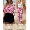 Ekouaer Women’s Satin Silky Pajama Set 2 Piece V Neck Silk Pjs with Pocket(Pink Gingerbread)