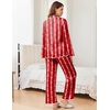 Ekouaer Womens Silk Pajama Set Long Sleeve Button Down Ruffle Satin PJs(Pink Heart Stripe)