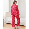 Ekouaer Womens Silk Pajama Set Long Sleeve Button Down Ruffle Satin PJs(Red Gingham Bow)