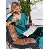 Ekouaer Womens Silk Pajamas Set 2 Piece Satin Pjs Cap Sleeve Loungewear(Blue Green)