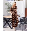 Ekouaer Womens Silk Pajamas Set 2 Piece Satin Pjs Cap Sleeve Loungewear(Brown Cheetah)