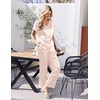Ekouaer Womens Silk Pajamas Set 2 Piece Satin Pjs Cap Sleeve Loungewear(Champagne)