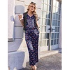 Ekouaer Womens Silk Pajamas Set 2 Piece Satin Pjs Cap Sleeve Loungewear(Christmas Navy Candy Cane)