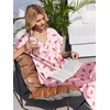 Ekouaer Womens Silk Pajamas Set 2 Piece Satin Pjs Cap Sleeve Loungewear(Christmas Pink Gingerbread Man)