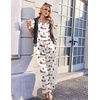Ekouaer Womens Silk Pajamas Set 2 Piece Satin Pjs Cap Sleeve Loungewear(Christmas White Santa Claus)