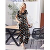 Ekouaer Womens Silk Pajamas Set 2 Piece Satin Pjs Cap Sleeve Loungewear(Halloween Black)