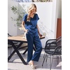 Ekouaer Womens Silk Pajamas Set 2 Piece Satin Pjs Cap Sleeve Loungewear(Navy)