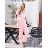Ekouaer Womens Silk Pajamas Set 2 Piece Satin Pjs Cap Sleeve Loungewear(Pink)