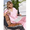Ekouaer Womens Silk Pajamas Set 2 Piece Satin Pjs Cap Sleeve Loungewear(Pink Stripe Heart)