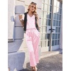 Ekouaer Womens Silk Pajamas Set 2 Piece Satin Pjs Cap Sleeve Loungewear(Pink Stripe Heart)