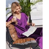 Ekouaer Womens Silk Pajamas Set 2 Piece Satin Pjs Cap Sleeve Loungewear(Purple)