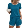 Ekouaer Womens Pajama Sets 2 Piece Soft Sleepwear Summer Lounge Sets S-XXL(Blue)