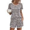 Ekouaer Womens Pajama Sets 2 Piece Soft Sleepwear Summer Lounge Sets S-XXL(White Leopard)