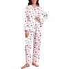 Ekouaer Womens Silk Pajama Set Long Sleeve Button Down Ruffle Satin PJs(Pink Santa Christmas)