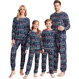 Ekouaer Family Christmas Pajamas Matching Sets Holiday Couple Pjs Sleepwear(Christmas Santa on Navy)