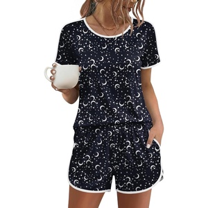 Ekouaer Womens Pajama Sets 2 Piece Soft Sleepwear Summer Lounge Sets S-XXL(Moon and Star)