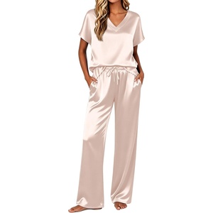Ekouaer Womens Silk Pajamas Set 2 Piece Satin Pjs Cap Sleeve Loungewear(Champagne)
