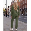 Ekouaer 2 Piece Lounge Sets for Women Matching Jogger Pants Fall Outfits(Army Green)