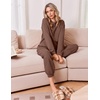 Ekouaer 2 Piece Lounge Sets for Women Matching Jogger Pants Fall Outfits(Brown)