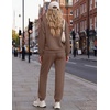 Ekouaer 2 Piece Lounge Sets for Women Matching Jogger Pants Fall Outfits(Brown)