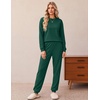 Ekouaer 2 Piece Lounge Sets for Women Matching Jogger Pants Fall Outfits(Dark Green)