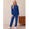 Ekouaer 2 Piece Lounge Sets for Women Matching Jogger Pants Fall Outfits(Dusty Blue)