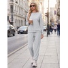Ekouaer 2 Piece Lounge Sets for Women Matching Jogger Pants Fall Outfits(Grey)