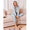 Ekouaer 2 Piece Lounge Sets for Women Matching Jogger Pants Fall Outfits(Grey)