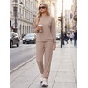 Ekouaer 2 Piece Lounge Sets for Women Matching Jogger Pants Fall Outfits(Khaki)
