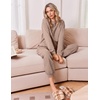 Ekouaer 2 Piece Lounge Sets for Women Matching Jogger Pants Fall Outfits(Khaki)