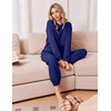 Ekouaer 2 Piece Lounge Sets for Women Matching Jogger Pants Fall Outfits(Navy Blue)