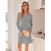 Ekouaer 3 Pack Nightgowns for Women Long Sleeve Sleepshirt Soft Nightshirt(Light Grey/Purple/Pink)