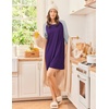 Ekouaer 3 Pack Nightgowns for Women Long Sleeve Sleepshirt Soft Nightshirt(Light Grey/Purple/Pink)