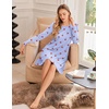 Ekouaer 3 Pack Nightgowns for Women Long Sleeve Sleepshirt Soft Nightshirt(Pink Love/Light Pink Stripes/Cherry Blue Plaid)