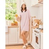 Ekouaer 3 Pack Nightgowns for Women Long Sleeve Sleepshirt Soft Nightshirt(Pink Love/Light Pink Stripes/Cherry Blue Plaid)